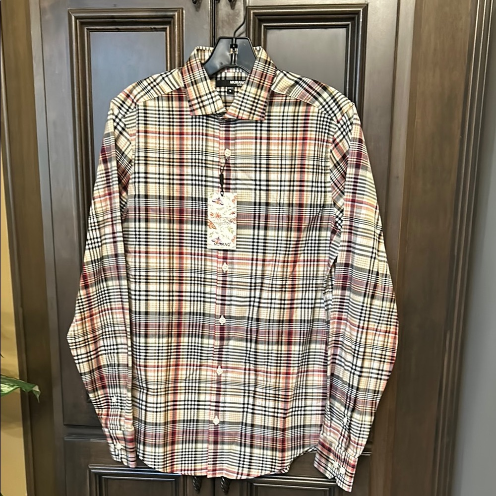 Murano Slim Fit Men's Plaid Shirt - Plantsmen Collection Multicolor